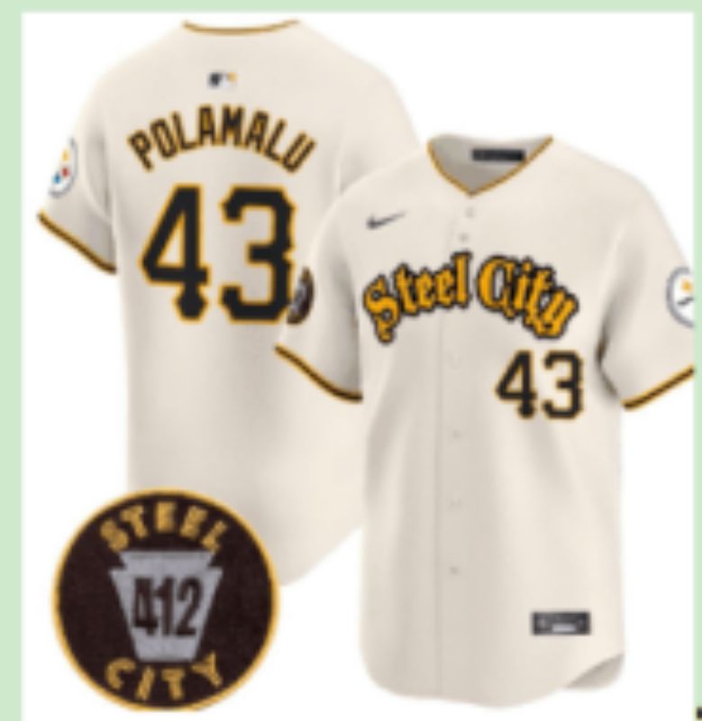 Men 2025 Nike Pittsburgh Steelers 43 Polamalu Cream Limited NFL Jersey style 02